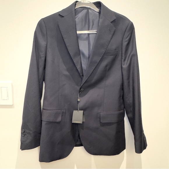 NWT- Doppelgänger Navy Blazer Men's Black Blazer Size 46 DGAGO 001AG - Picture 1 of 13